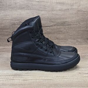 Nike ACG Woodside Men's Size 12 Triple Black Leather Boots (525393-090)